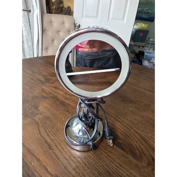 Countertop LED Makeup Mirrors,6 Inch Double Sided Lights Brass Adjustable Standi - Picture 8 of 13